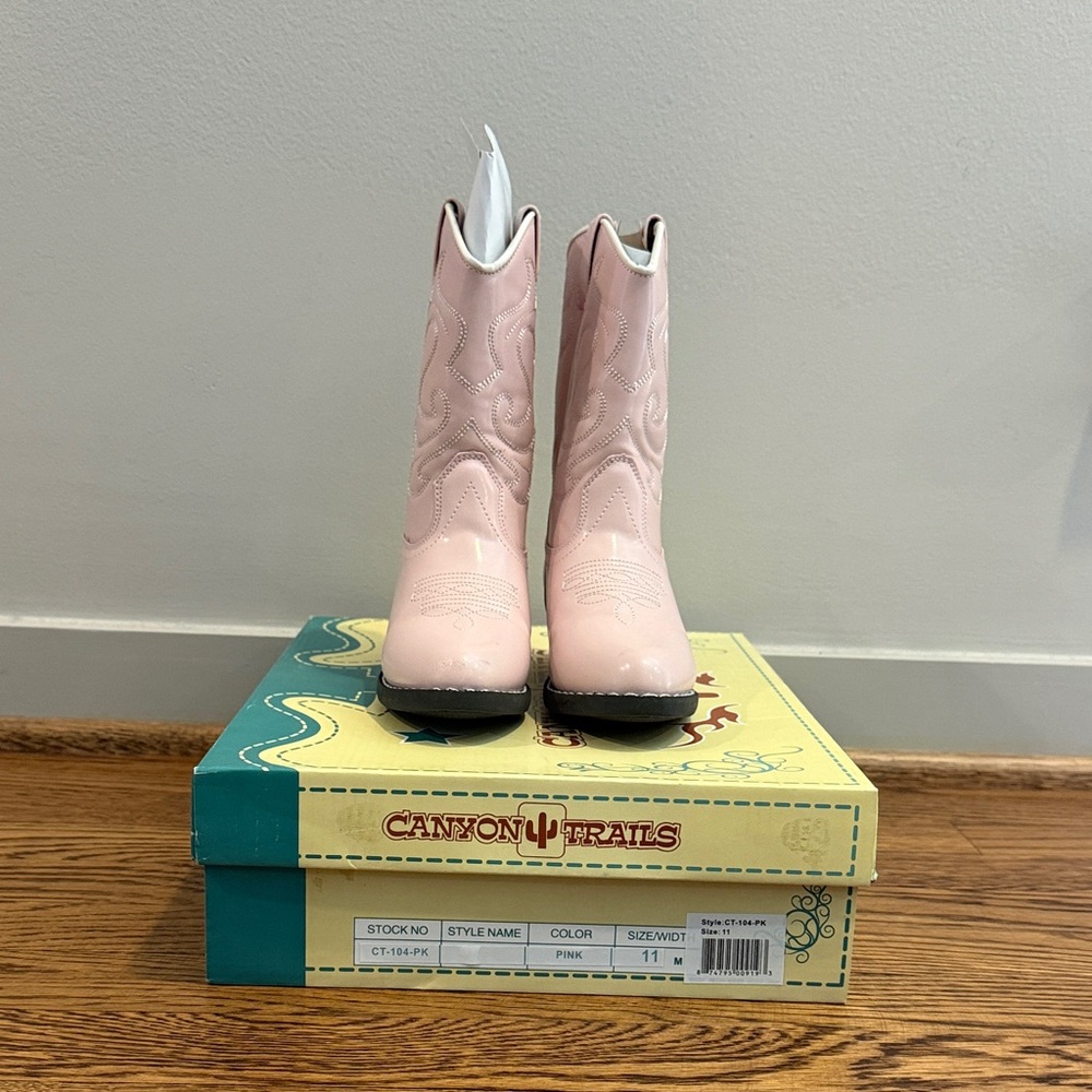 Girls Pink Western Boots EUC